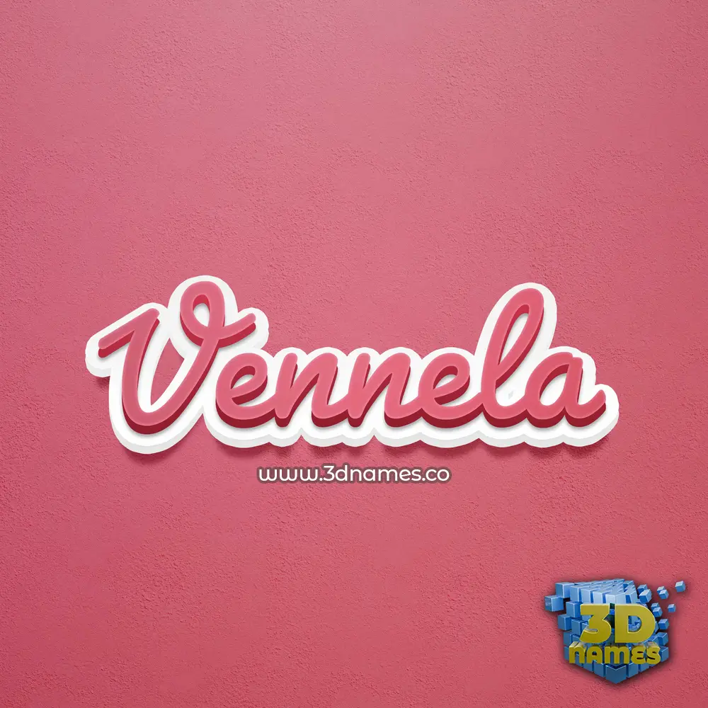 vennela in Red Scribble style - 3D name wallpaper