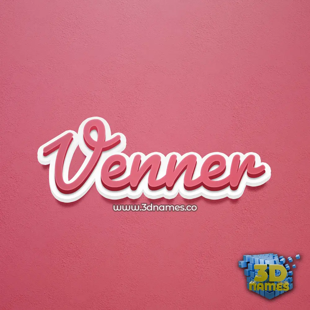venner in Red Scribble style - 3D name wallpaper
