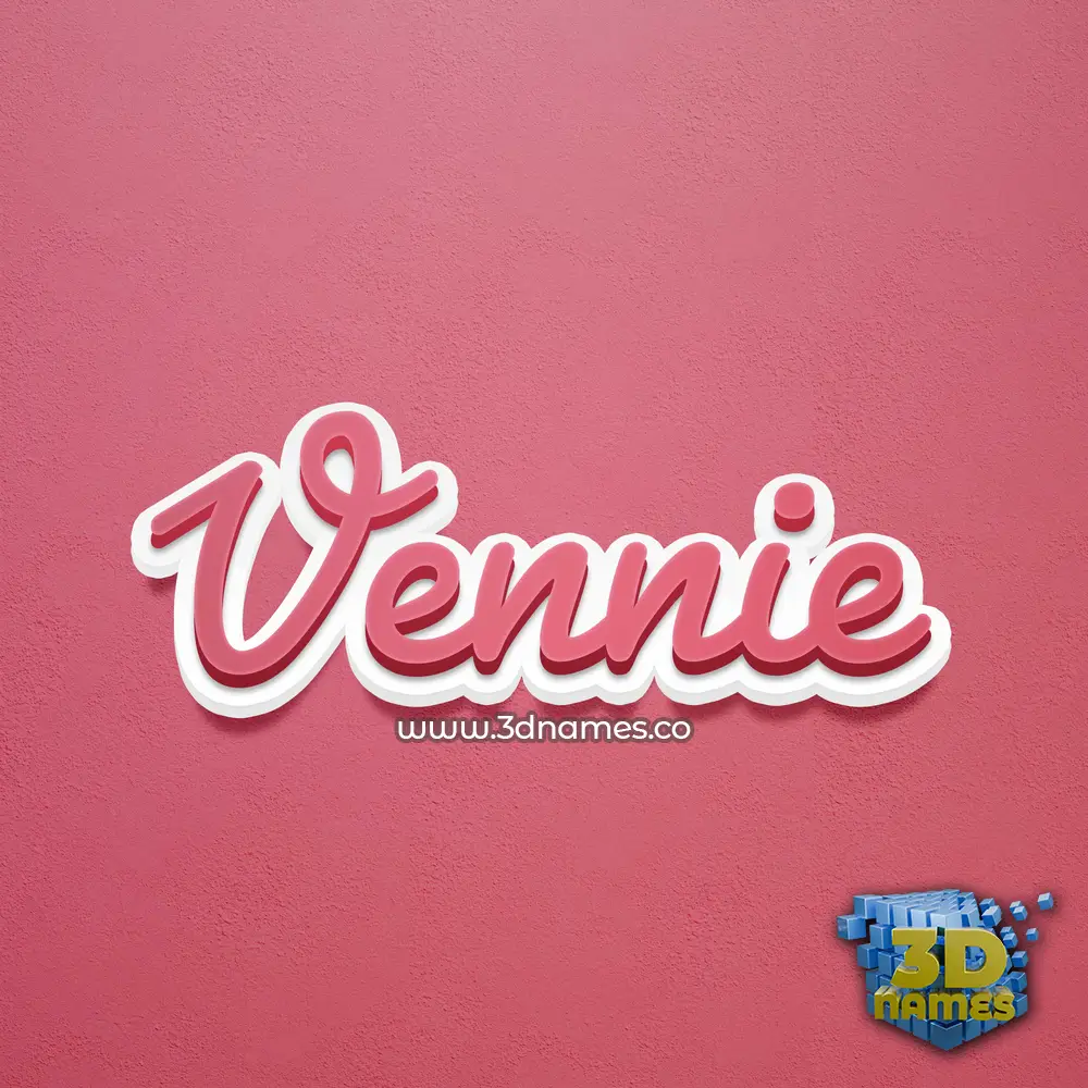 vennie in Red Scribble style - 3D name wallpaper