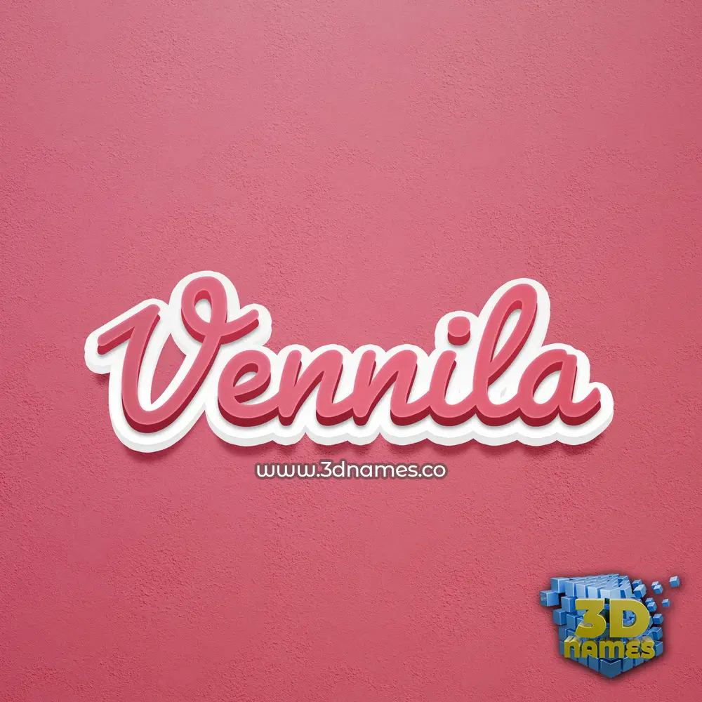 vennila in Red Scribble style - 3D name wallpaper