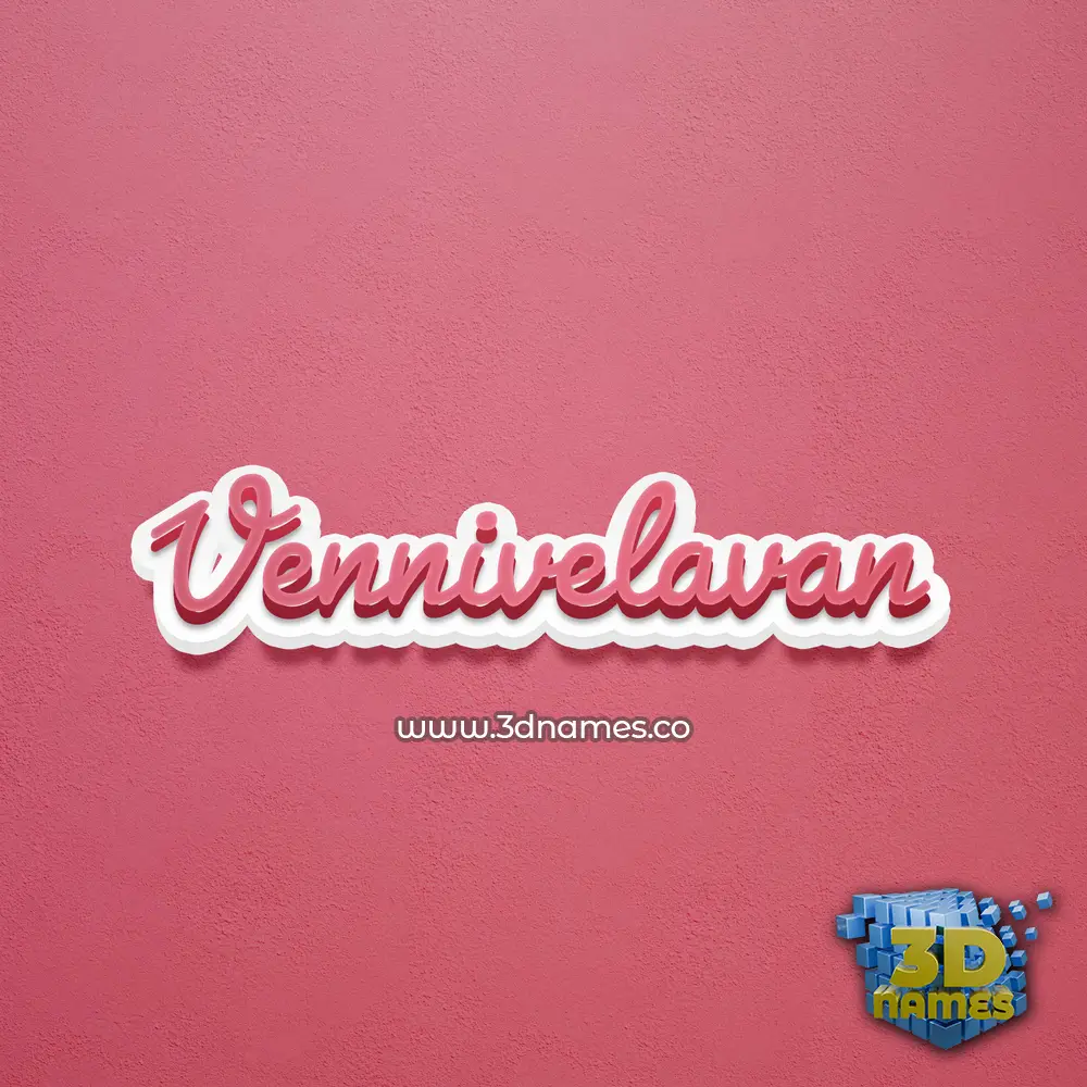 vennivelavan in Red Scribble style - 3D name wallpaper