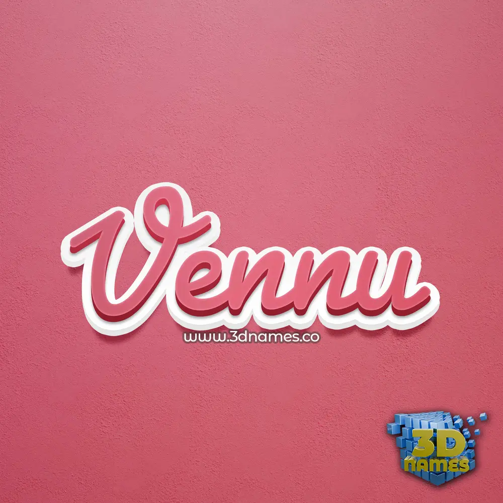 vennu in Red Scribble style - 3D name wallpaper