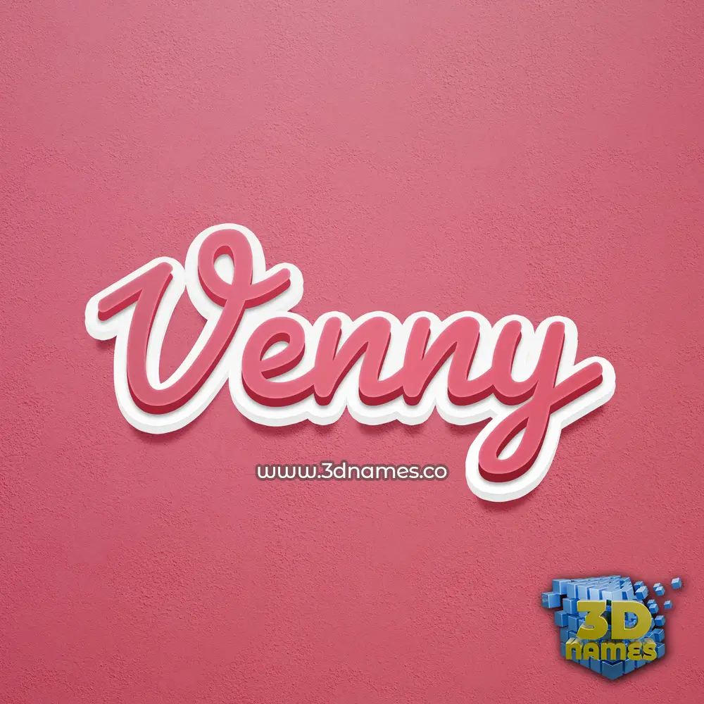 venny in Red Scribble style - 3D name wallpaper