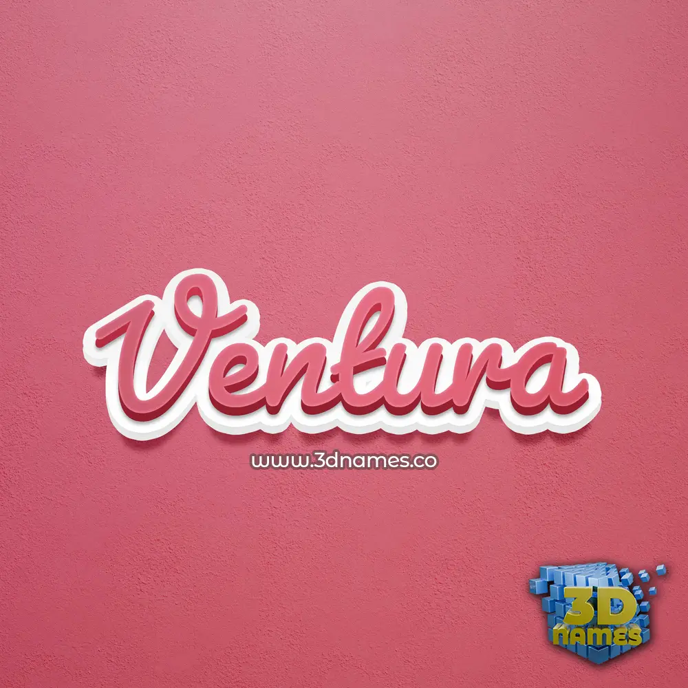 ventura in Red Scribble style - 3D name wallpaper
