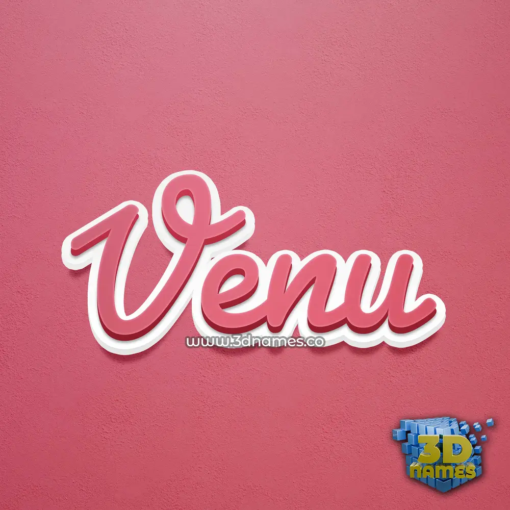venu in Red Scribble style - 3D name wallpaper