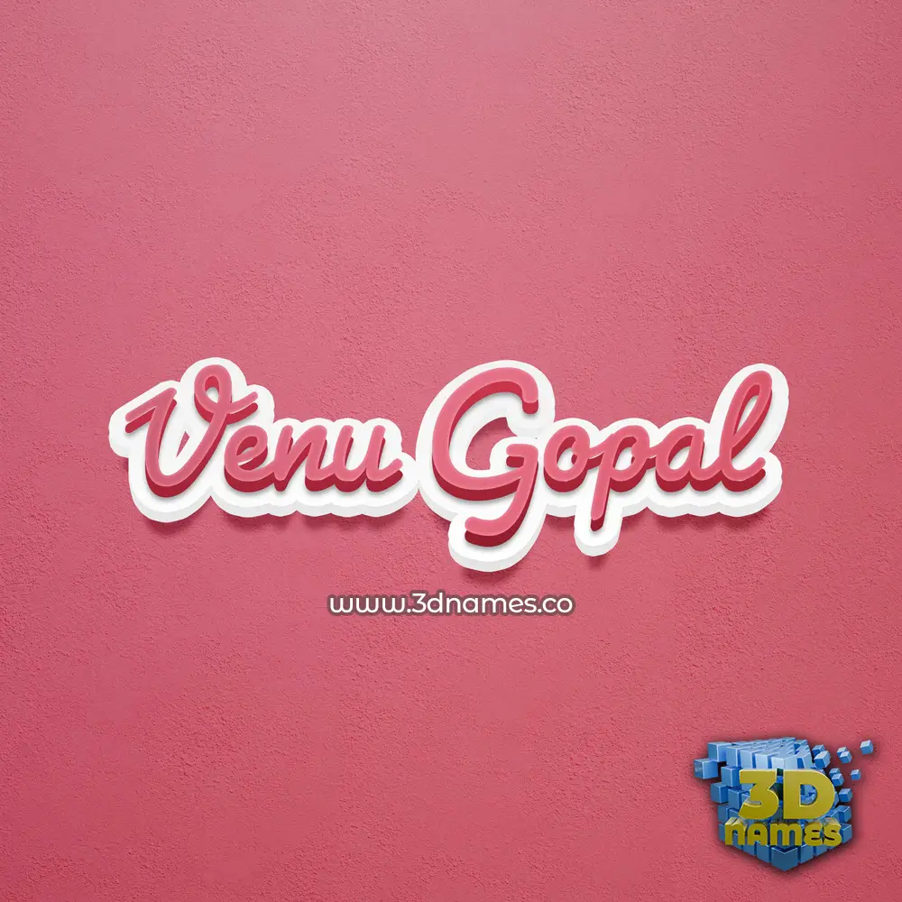 venu gopal in Red Scribble style - 3D name wallpaper