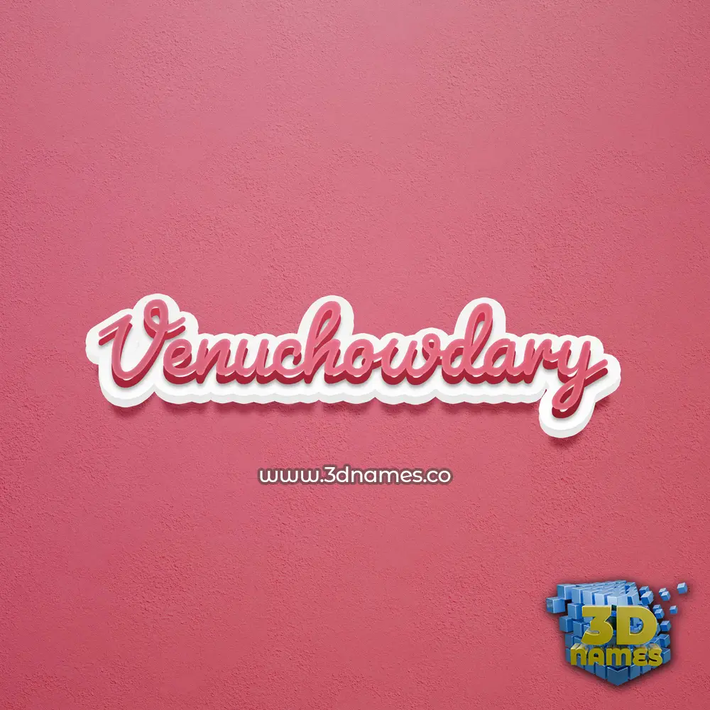 venuchowdary in Red Scribble style - 3D name wallpaper