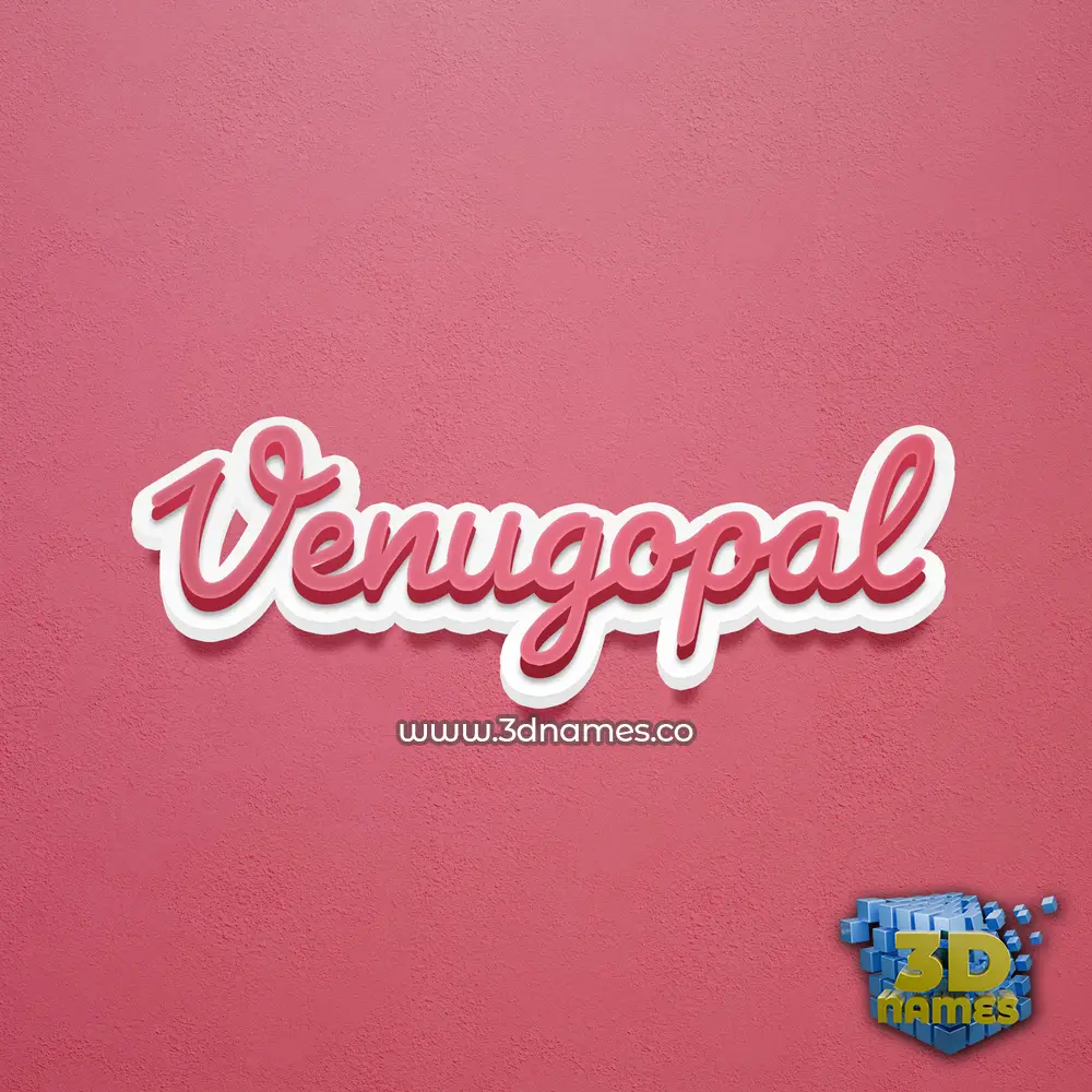 venugopal in Red Scribble style - 3D name wallpaper