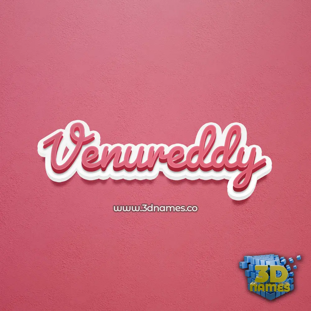 venureddy in Red Scribble style - 3D name wallpaper