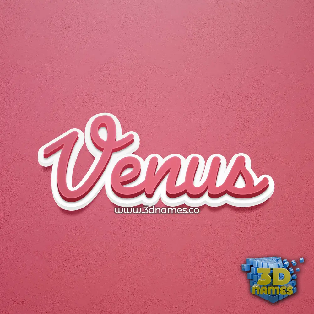 venus in Red Scribble style - 3D name wallpaper