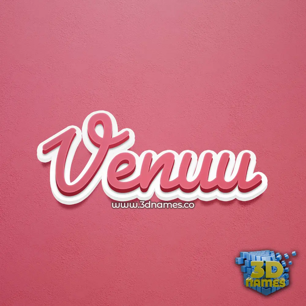 venuu in Red Scribble style - 3D name wallpaper