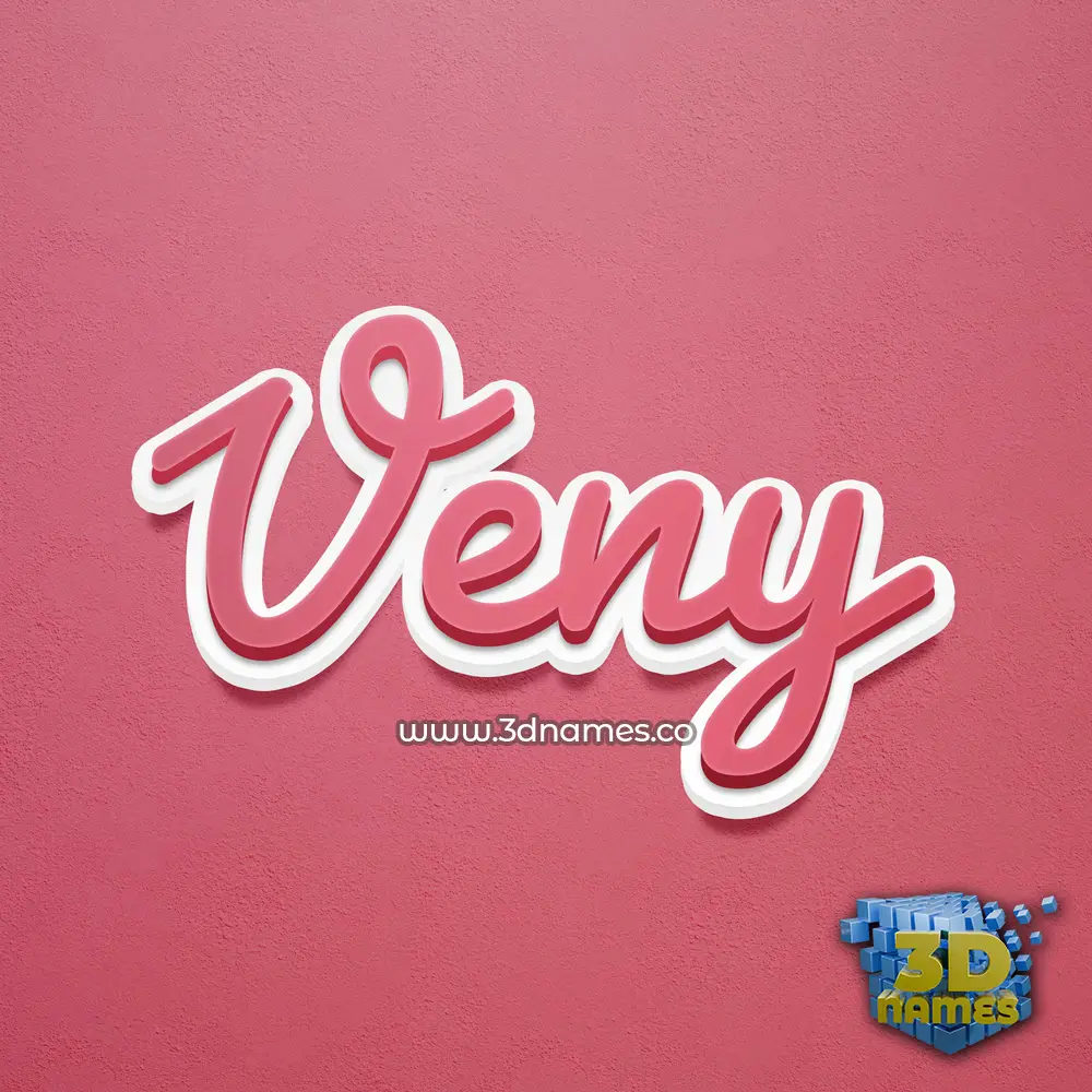 veny in Red Scribble style - 3D name wallpaper