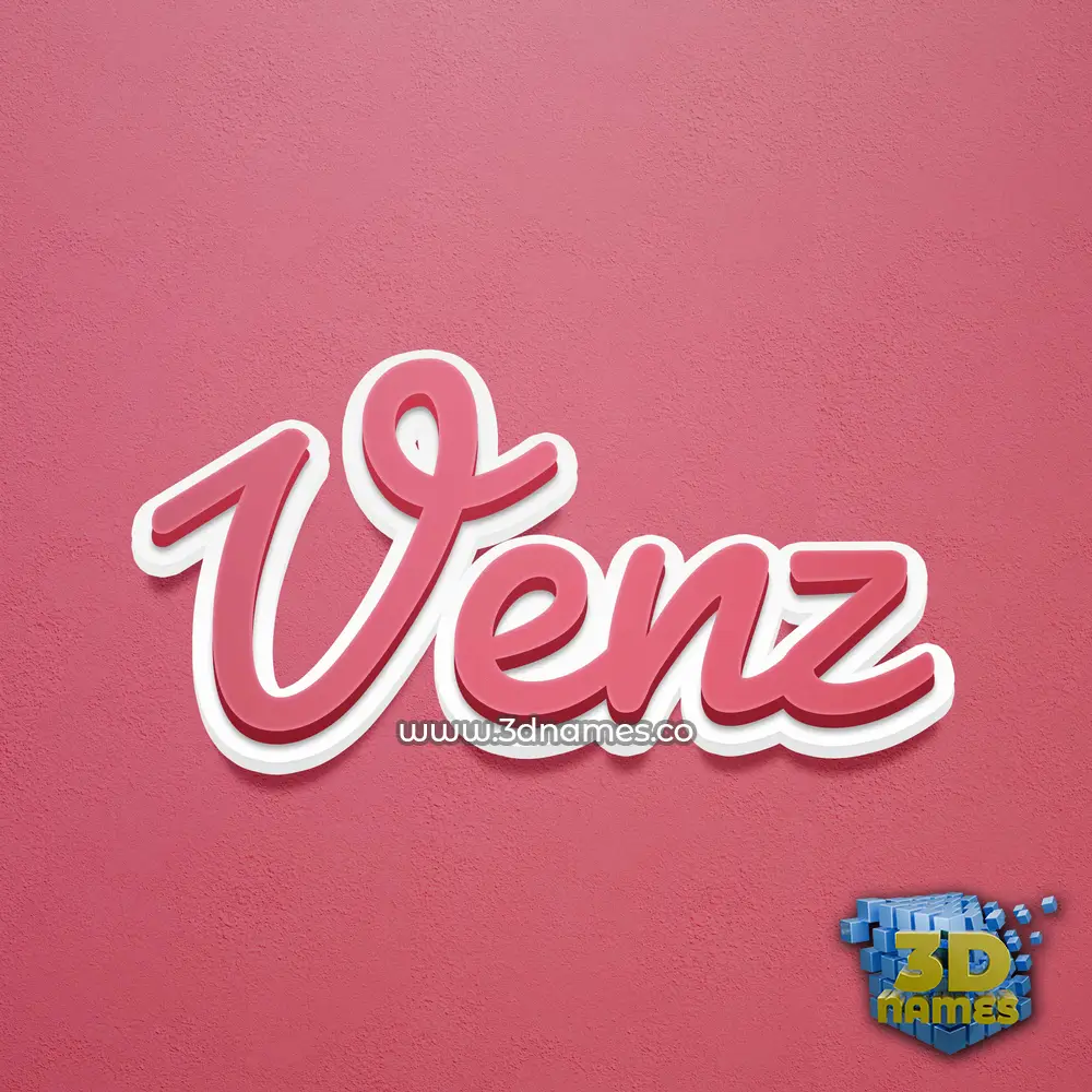 venz in Red Scribble style - 3D name wallpaper