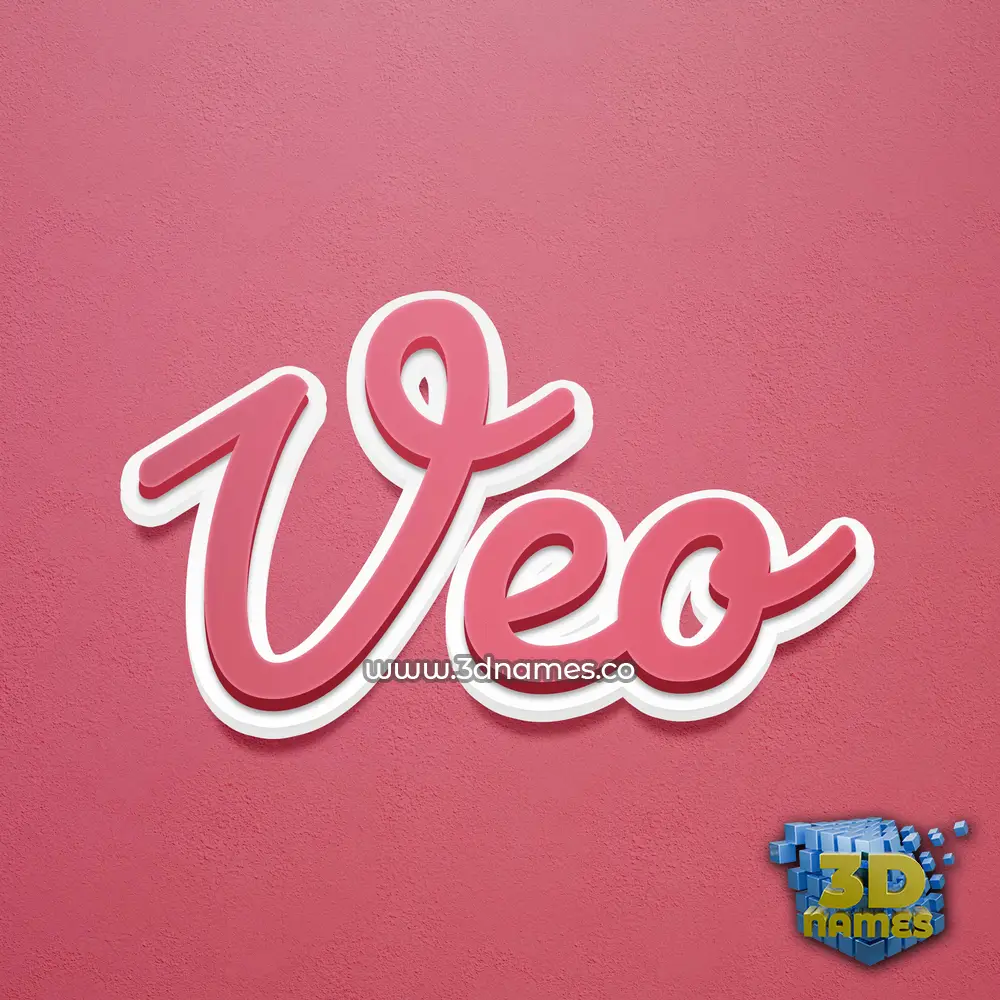 veo in Red Scribble style - 3D name wallpaper