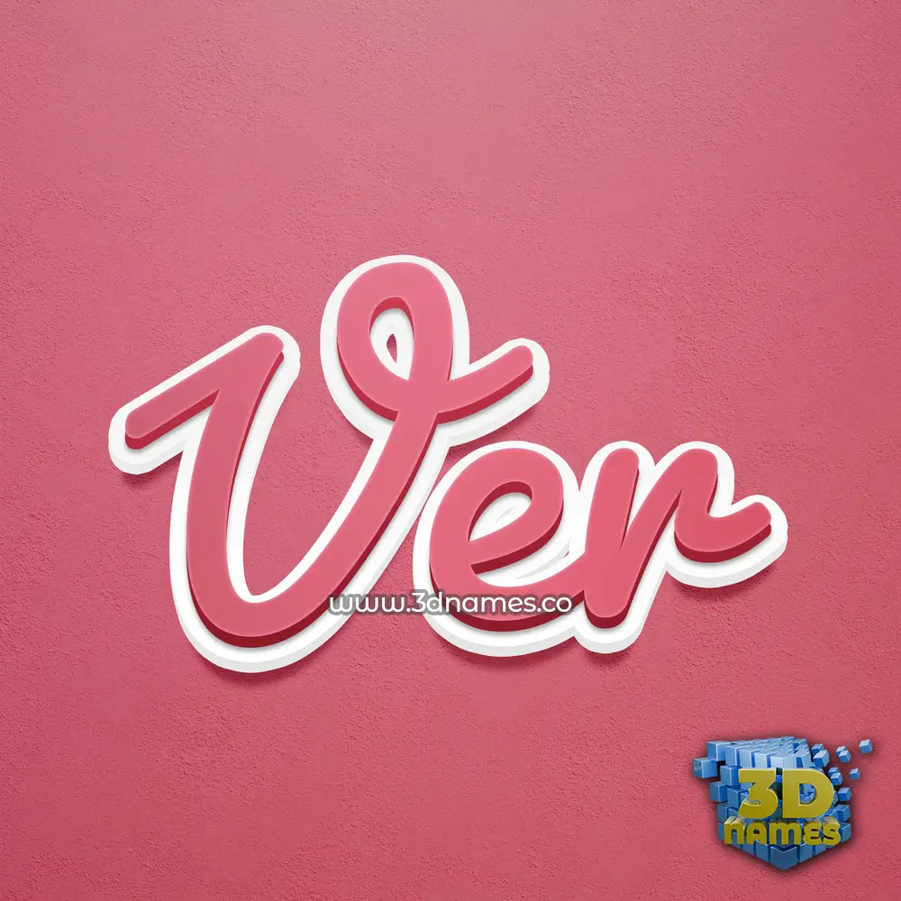 ver in Red Scribble style - 3D name wallpaper