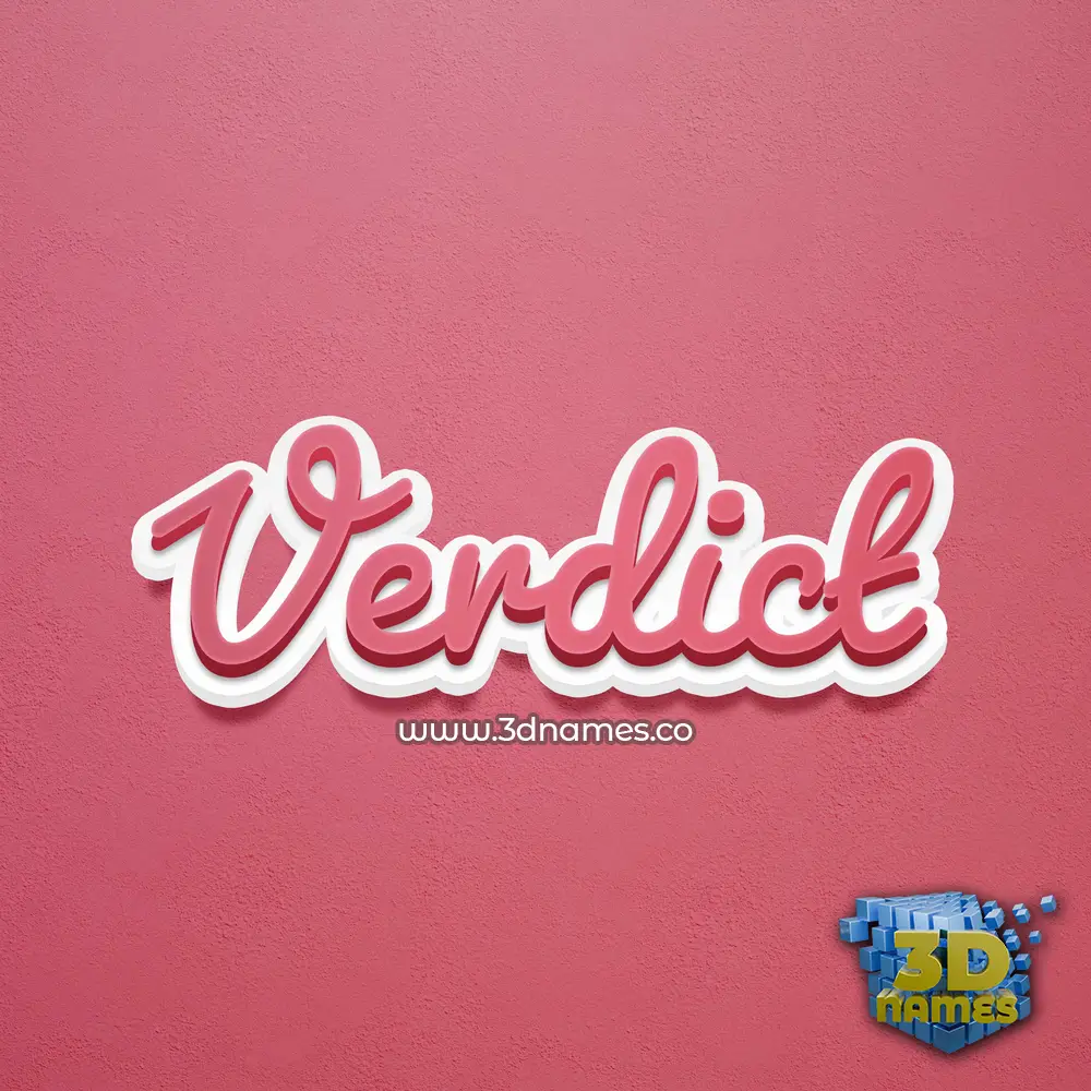 verdict in Red Scribble style - 3D name wallpaper
