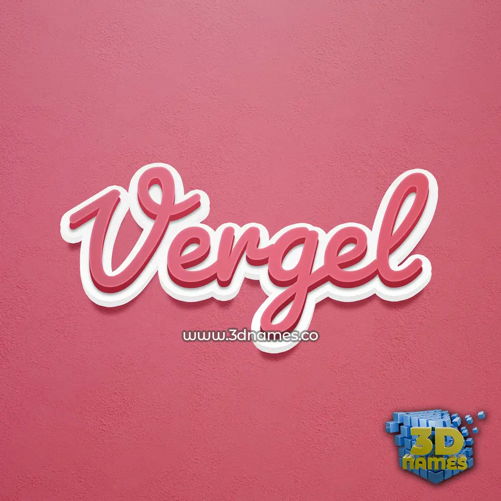 vergel in Red Scribble style - 3D name wallpaper