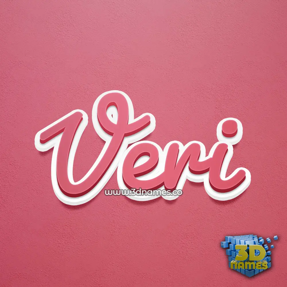 veri in Red Scribble style - 3D name wallpaper
