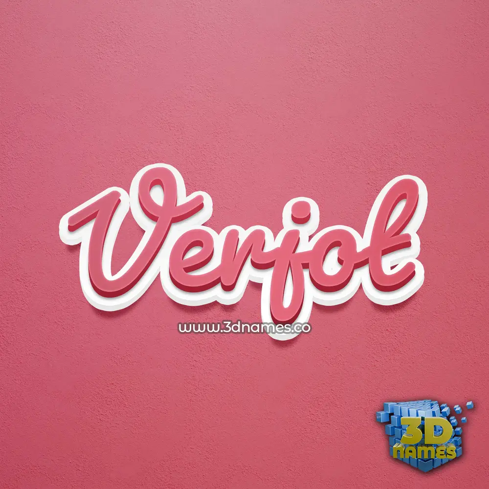 verjot in Red Scribble style - 3D name wallpaper