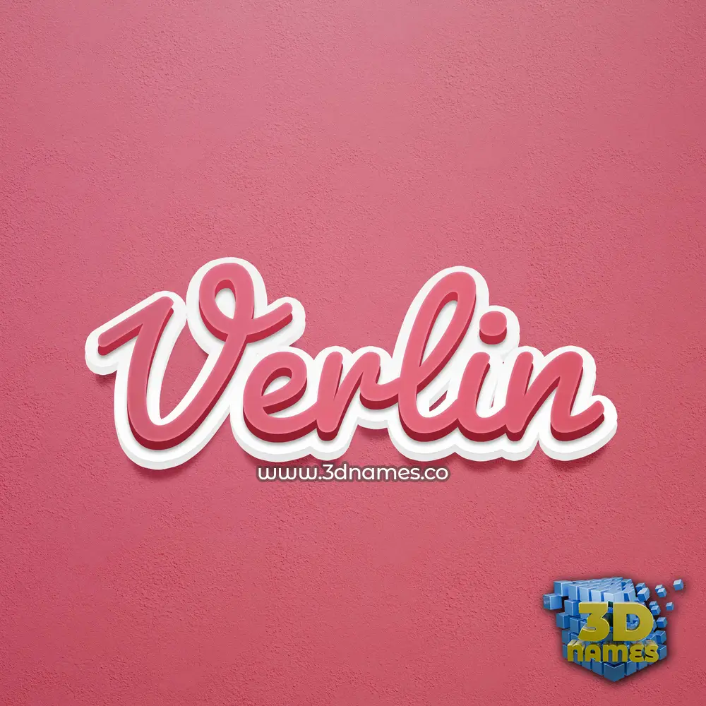 verlin in Red Scribble style - 3D name wallpaper