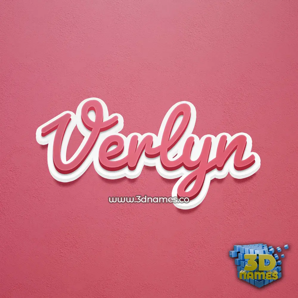 verlyn in Red Scribble style - 3D name wallpaper