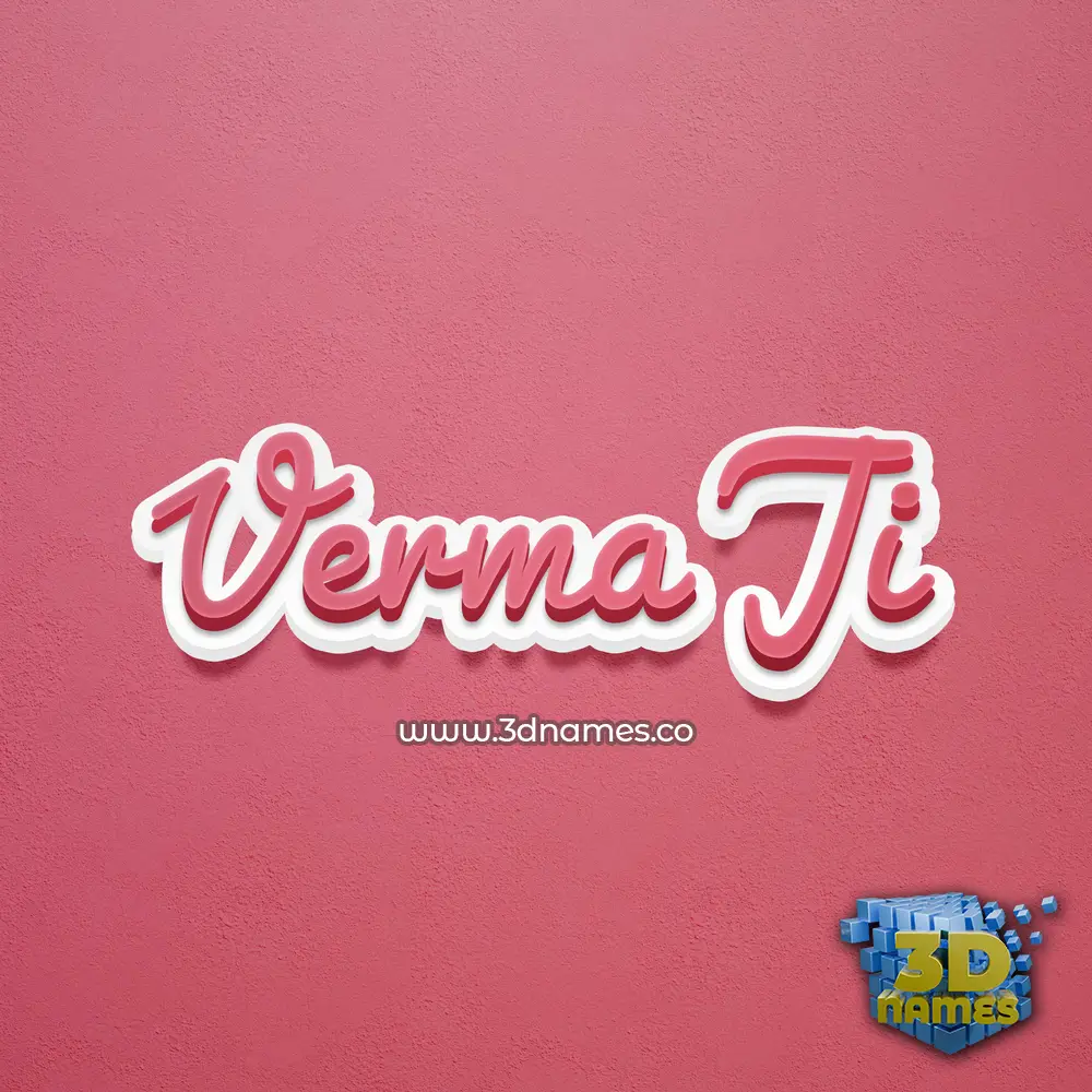 verma ji in Red Scribble style - 3D name wallpaper