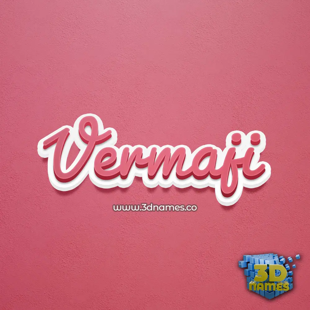 vermaji in Red Scribble style - 3D name wallpaper