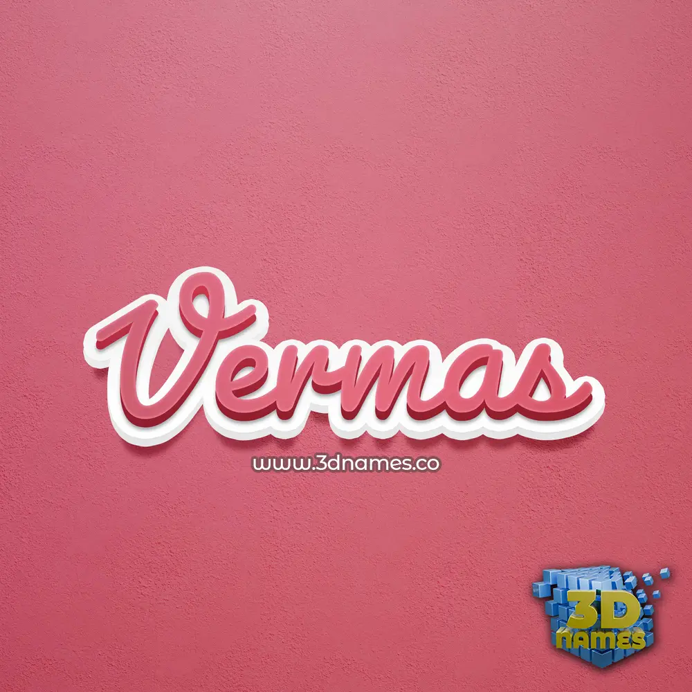 vermas in Red Scribble style - 3D name wallpaper