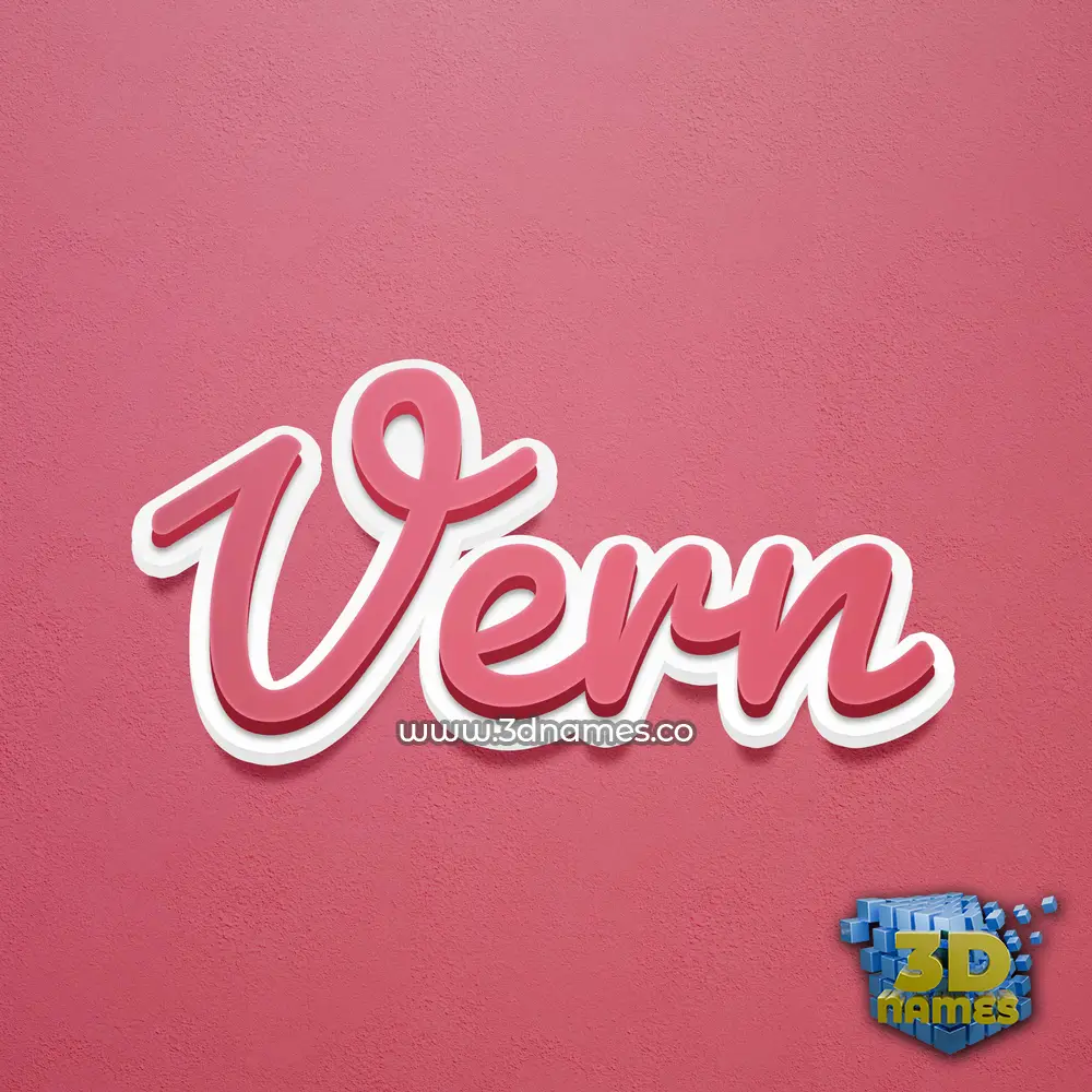 vern in Red Scribble style - 3D name wallpaper