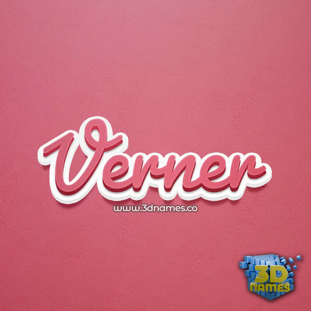 verner in Red Scribble style - 3D name wallpaper