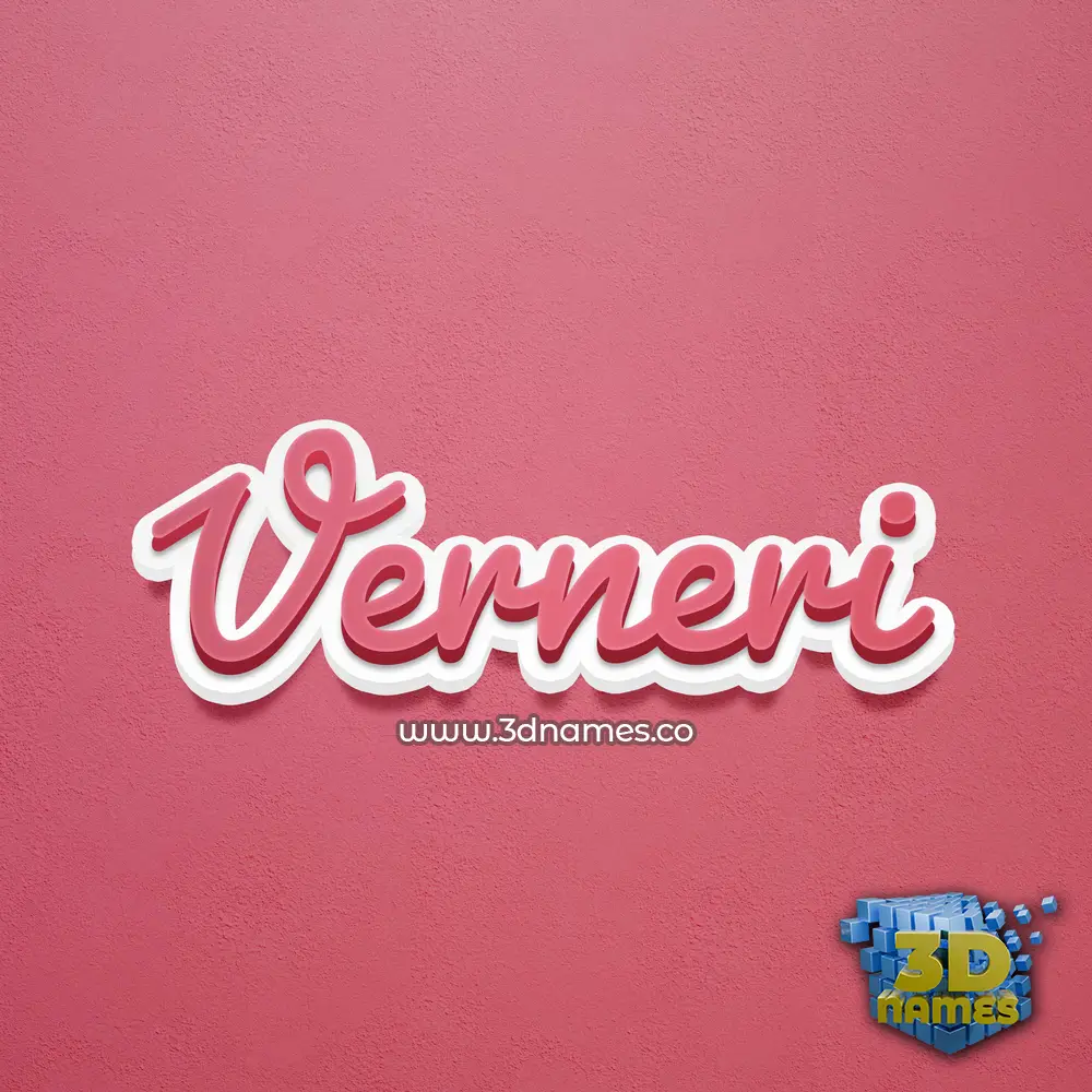 verneri in Red Scribble style - 3D name wallpaper
