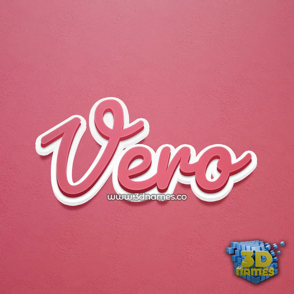 vero in Red Scribble style - 3D name wallpaper