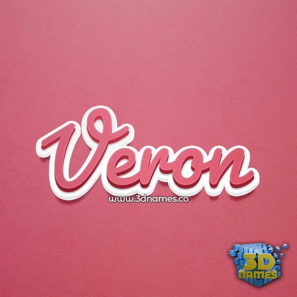 veron in Red Scribble style - 3D name wallpaper
