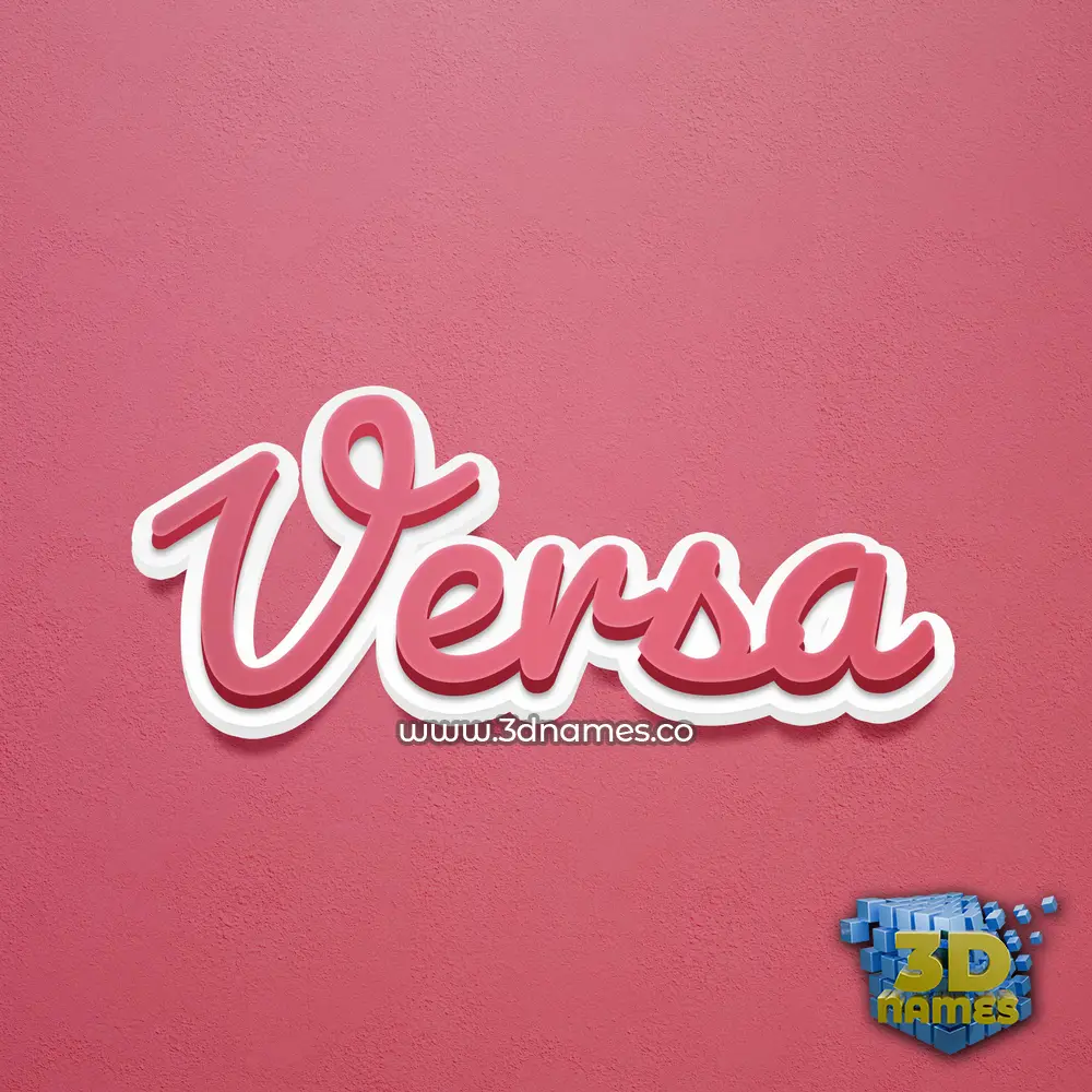 versa in Red Scribble style - 3D name wallpaper