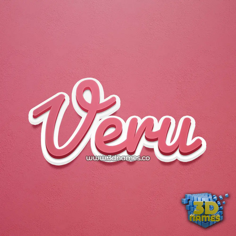 veru in Red Scribble style - 3D name wallpaper