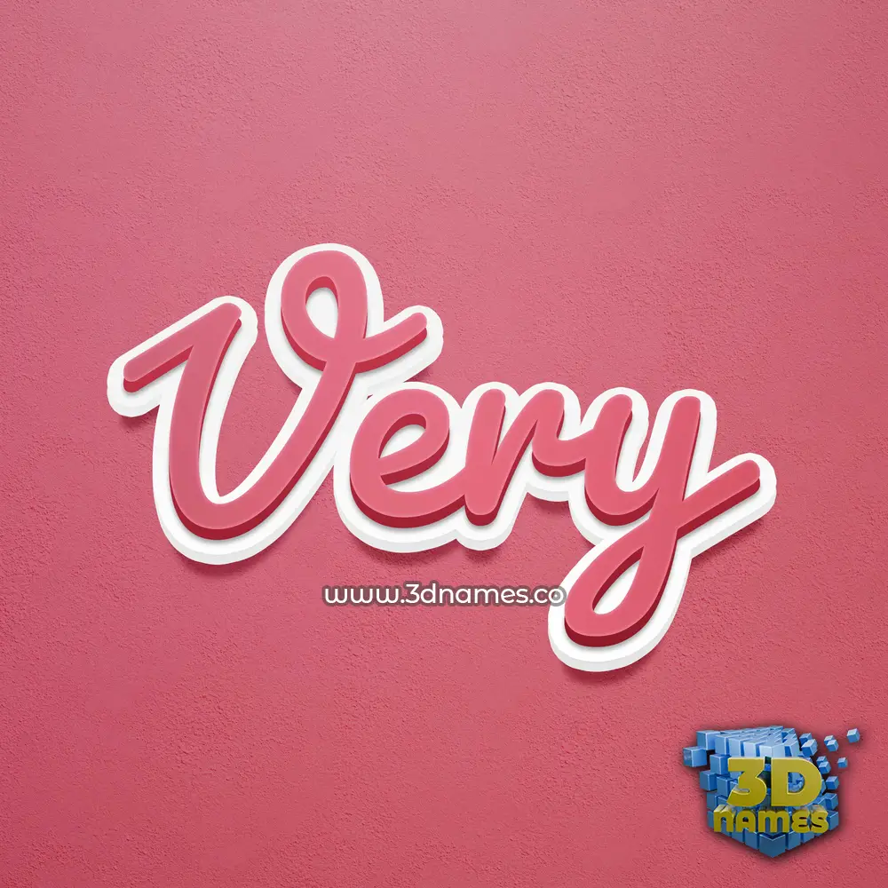 very in Red Scribble style - 3D name wallpaper