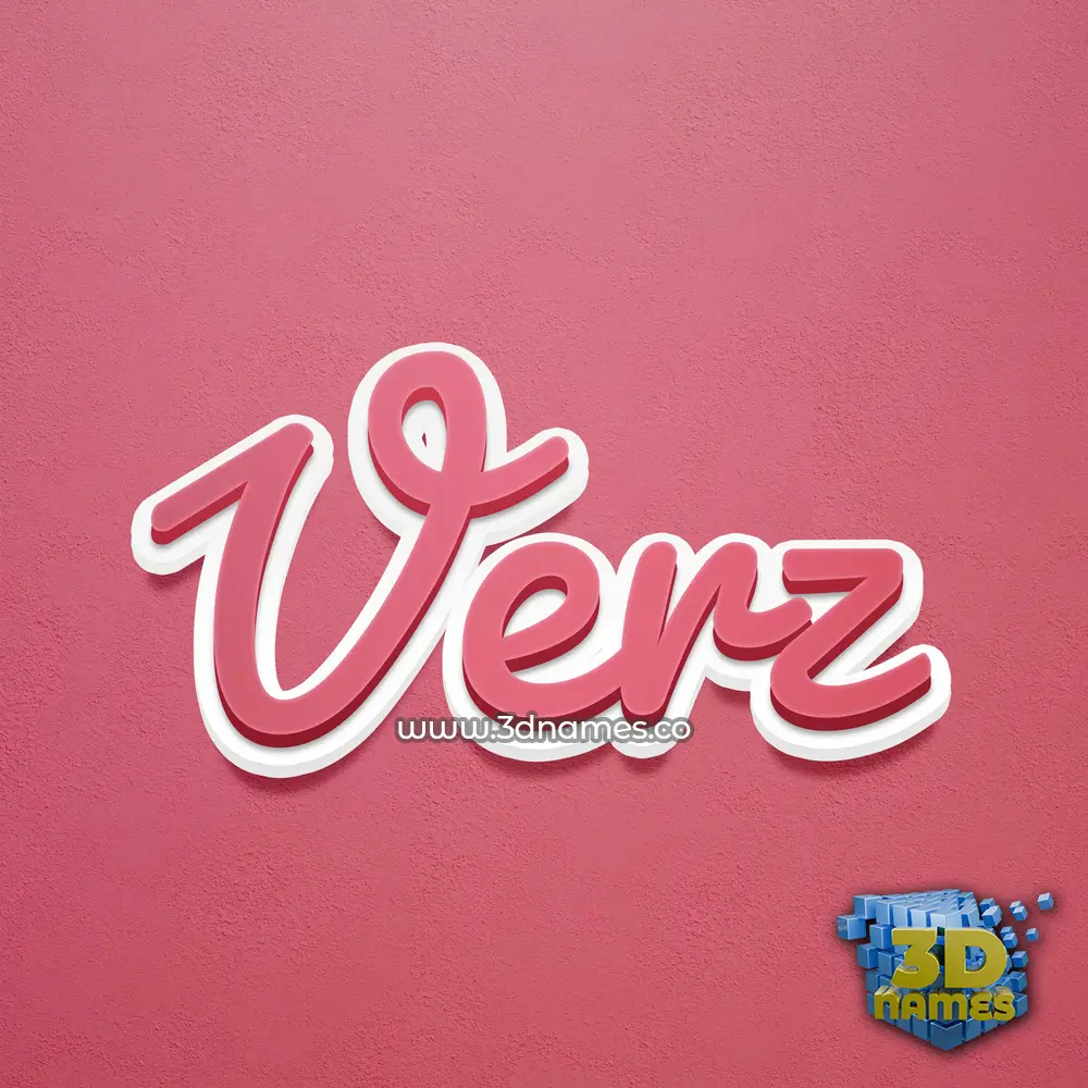 verz in Red Scribble style - 3D name wallpaper
