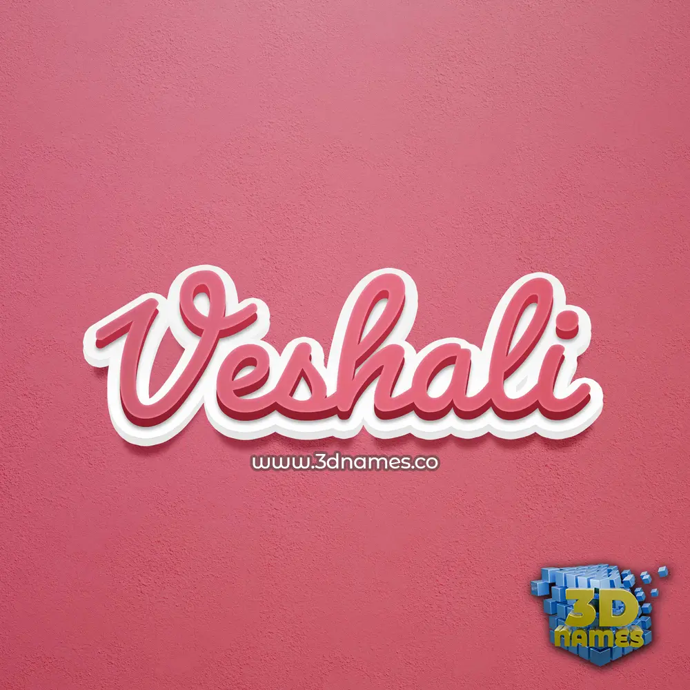 veshali in Red Scribble style - 3D name wallpaper