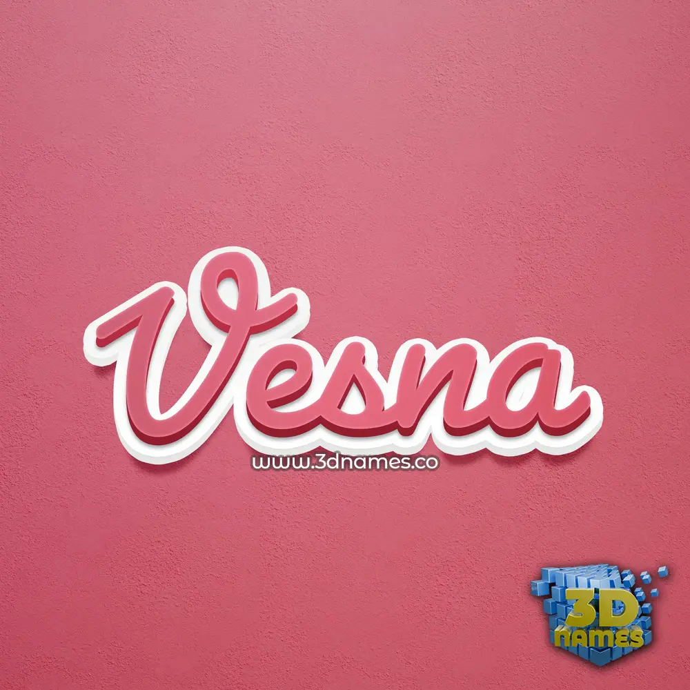 vesna in Red Scribble style - 3D name wallpaper