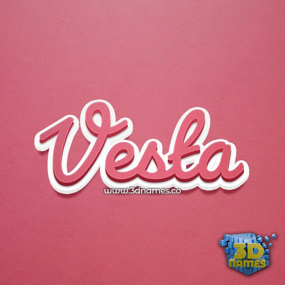 vesta in Red Scribble style - 3D name wallpaper