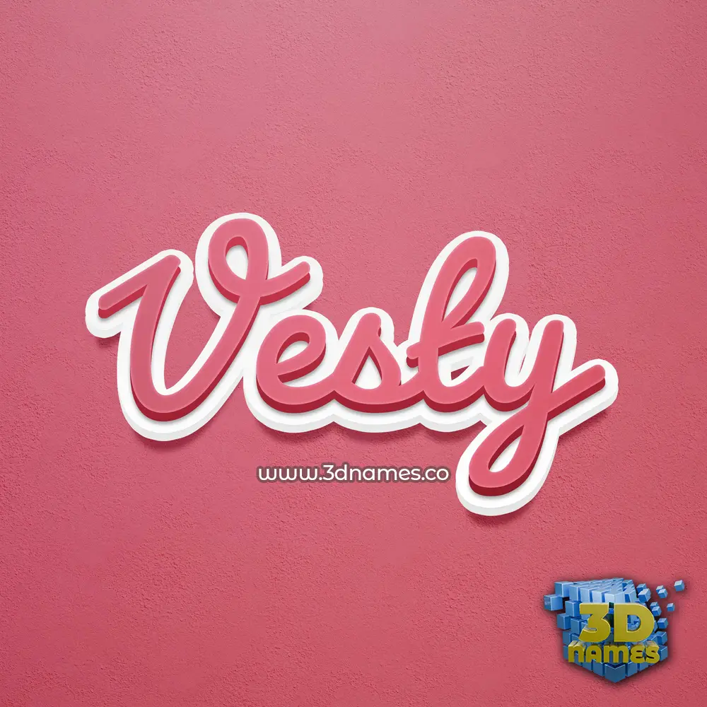 vesty in Red Scribble style - 3D name wallpaper
