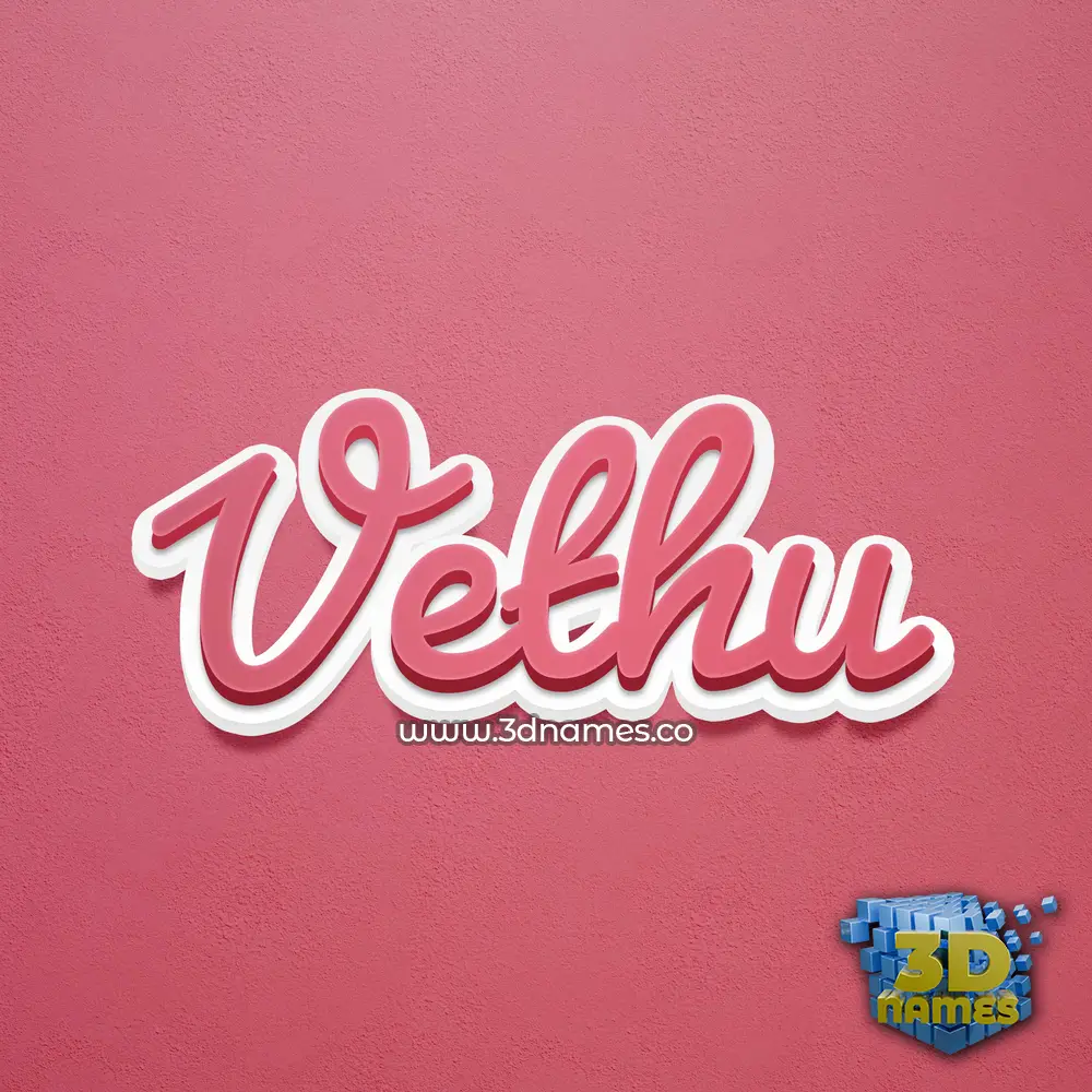vethu in Red Scribble style - 3D name wallpaper