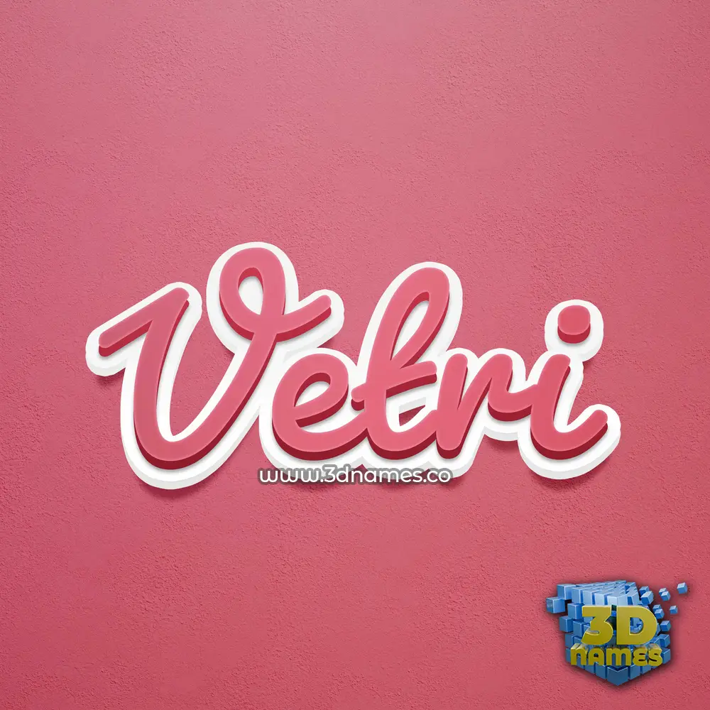 vetri in Red Scribble style - 3D name wallpaper