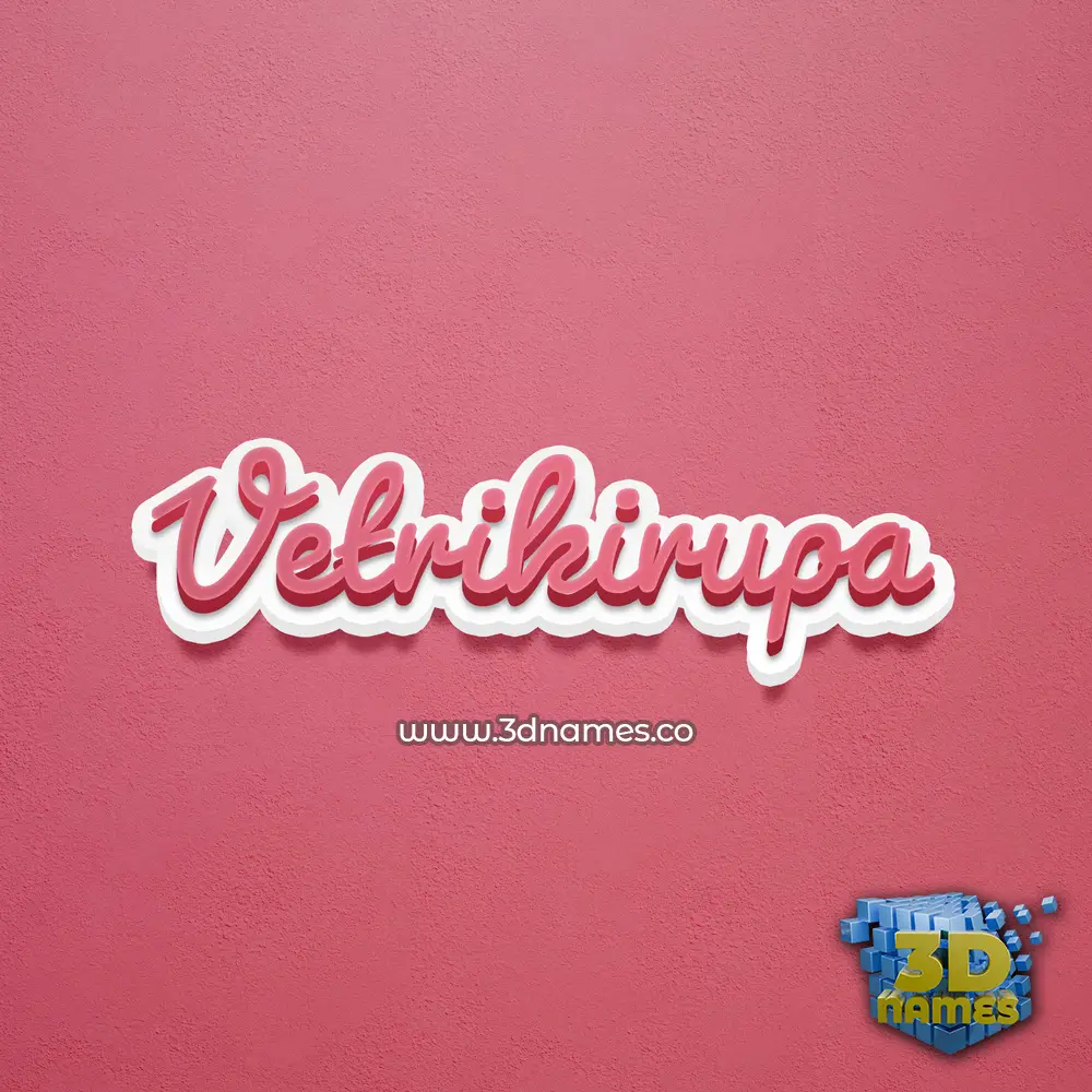 vetrikirupa in Red Scribble style - 3D name wallpaper