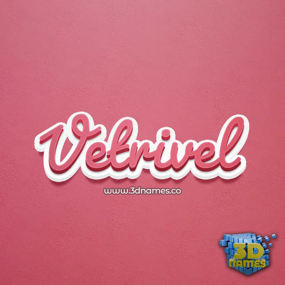 vetrivel in Red Scribble style - 3D name wallpaper