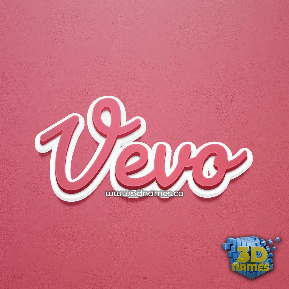 vevo in Red Scribble style - 3D name wallpaper