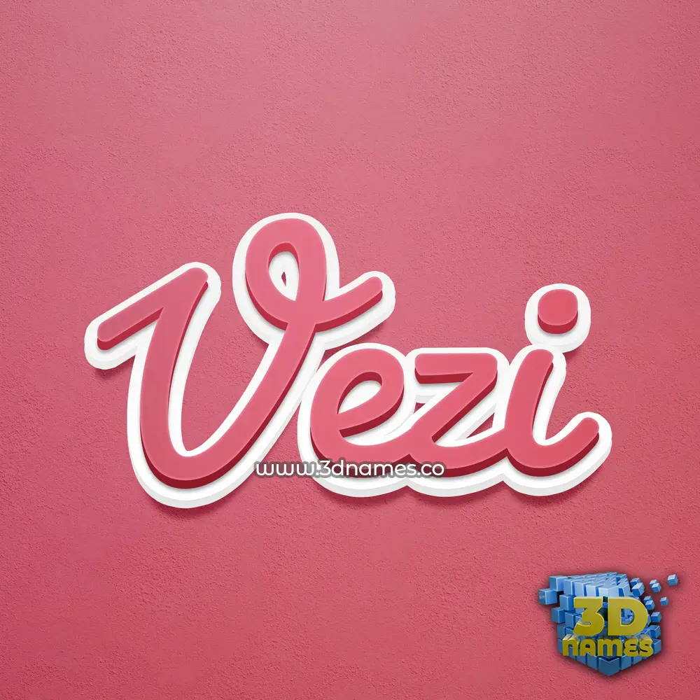 vezi in Red Scribble style - 3D name wallpaper