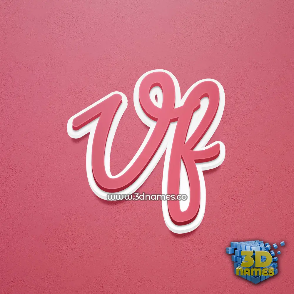 vf in Red Scribble style - 3D name wallpaper