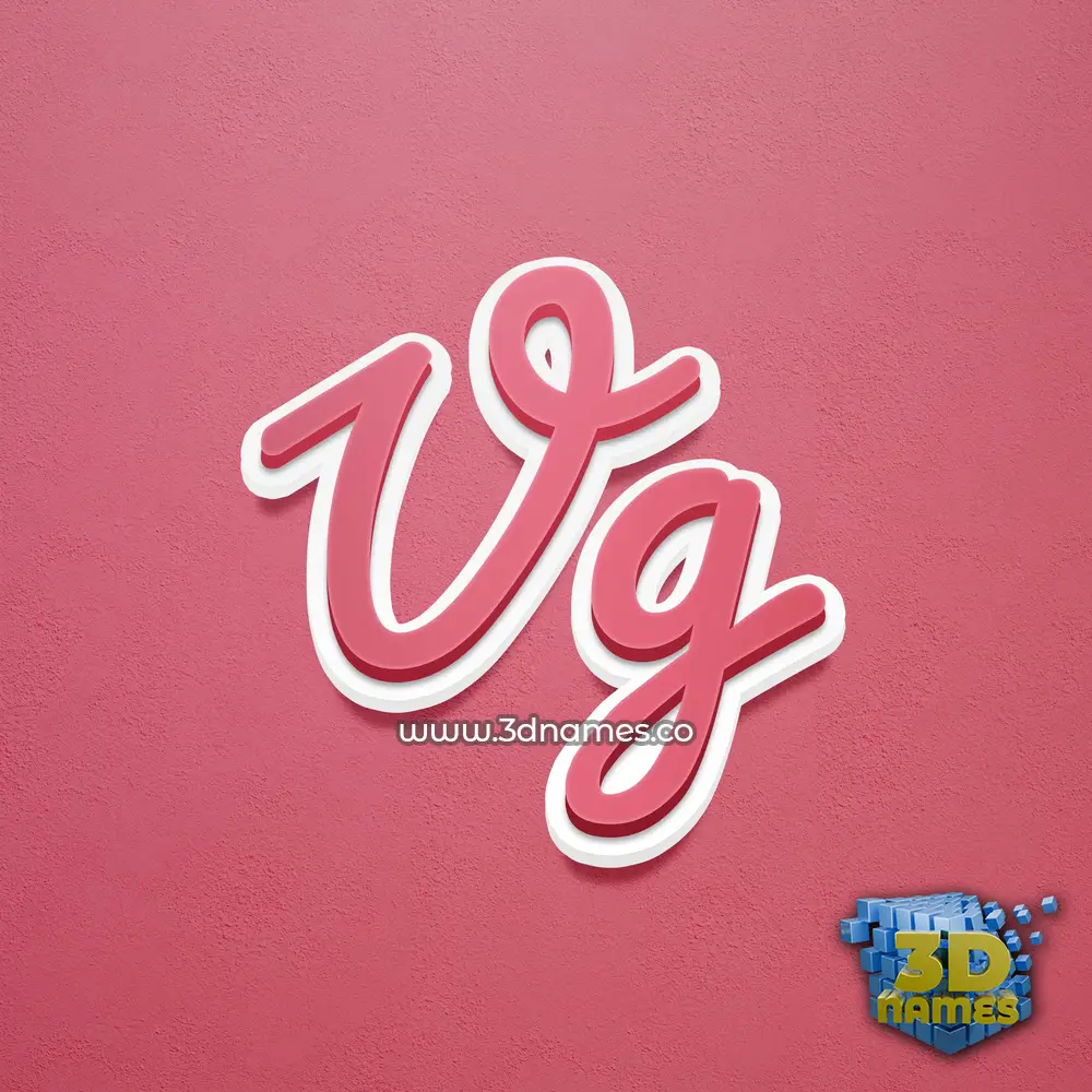vg in Red Scribble style - 3D name wallpaper