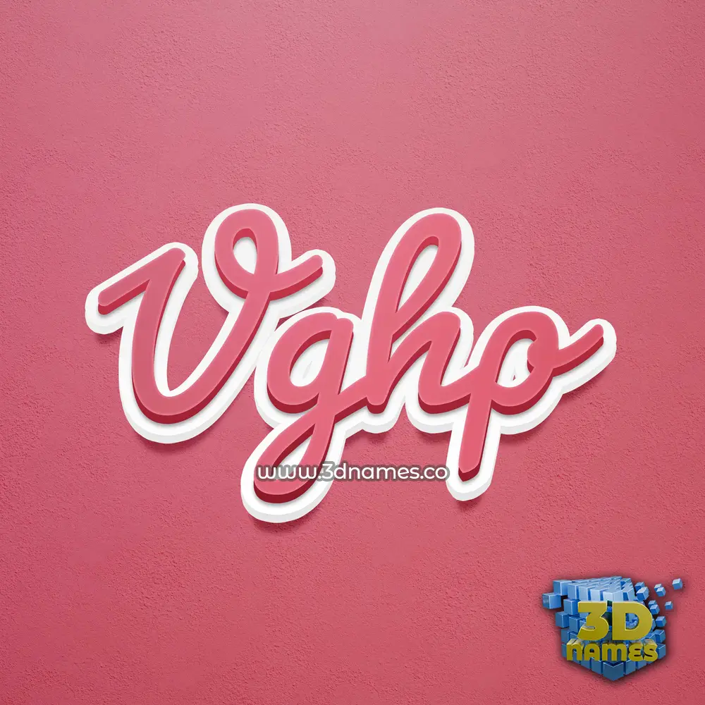 vghp in Red Scribble style - 3D name wallpaper